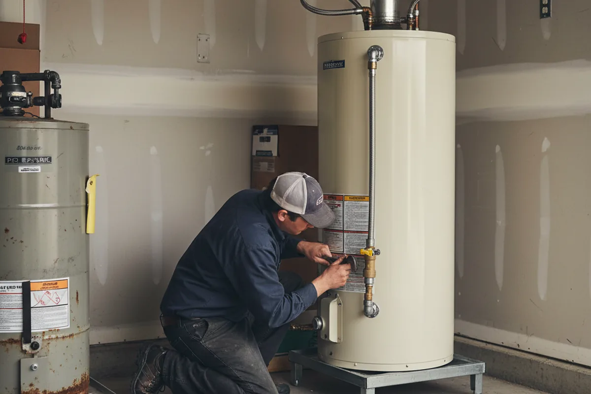 Water heater and shutoff valve replacement in Lander